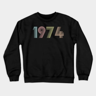 Vintage 1974 45th Birthday Gift idea Men Women Crewneck Sweatshirt